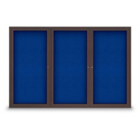 United Visual Products Sliding Door Indoor Enclosed Corkboard, 9 UV9029ACS-WHITE-KEYLIME
